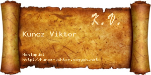 Kuncz Viktor névjegykártya